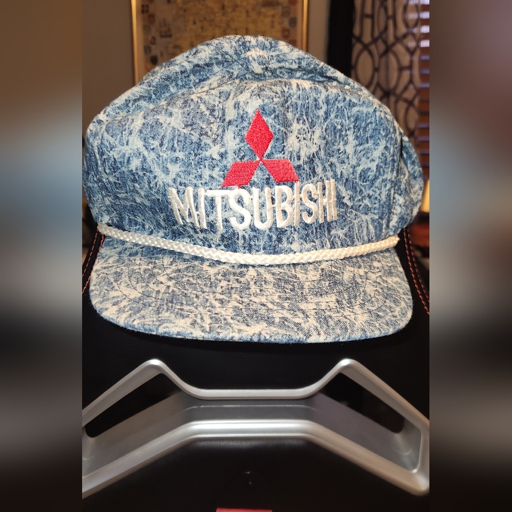 Vintage 80s AmaPro Faded Acid Wash Denim "Mitsubishi" Roped.
